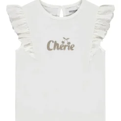 T-shirt manches courtes brodées à print pailleté pour bébé fille