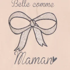 T-shirt manches courtes à broderie dorée pour bébé fille