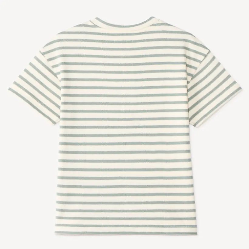 T-shirt manches courtes col tunisien à rayures pour garçon