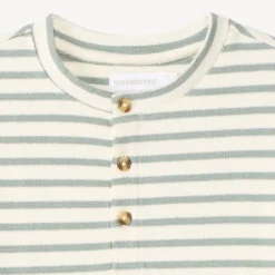 T-shirt manches courtes col tunisien à rayures pour garçon