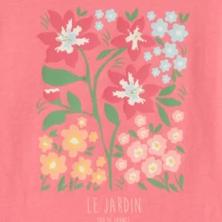 T-shirt manches courtes coupe oversize print fleuris pour fille