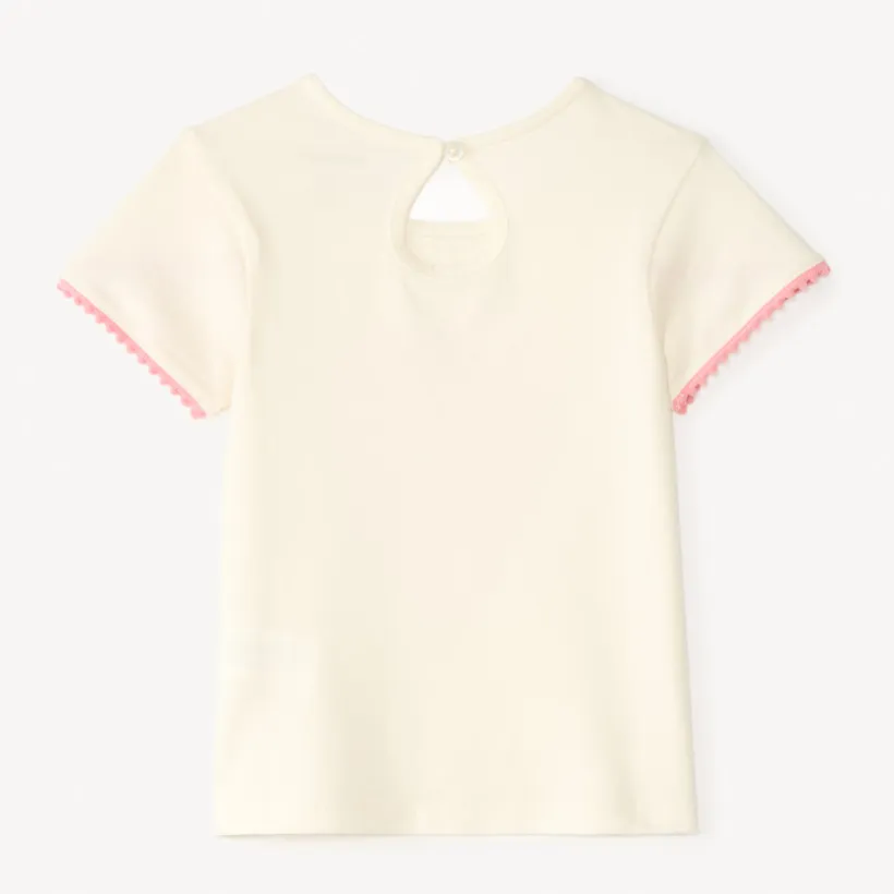T-shirt manches courtes croisées broderie palmier pour bébé fille