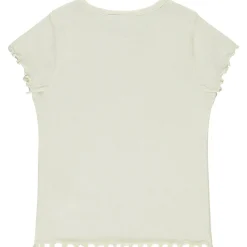 T-shirt manches courtes côtelé à cœur brodé pour fille
