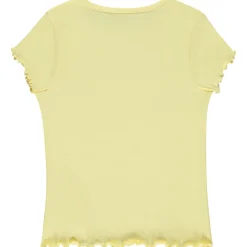 T-shirt manches courtes côtelé à cœur brodé pour fille