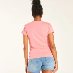 T-shirt manches courtes de grossesse côtelé uni à fronces