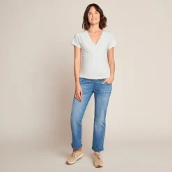 T-shirt manches courtes de grossesse et d'allaitement uni