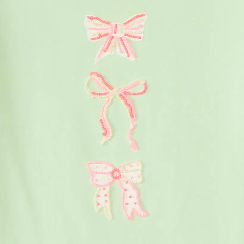 T-shirt manches courtes design fantaisie en perles pour fille