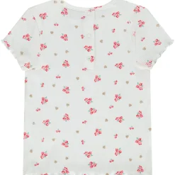 T-shirt manches courtes effet côtelé fantaisie pour bébé fille