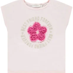 T-shirt manches courtes à fleur effet pétales 3D pour fille