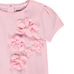 T-shirt manches courtes à fleurs 3D pour bébé fille