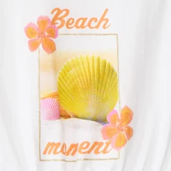 T-shirt manches courtes forme boîte court print fantaisie pour fille