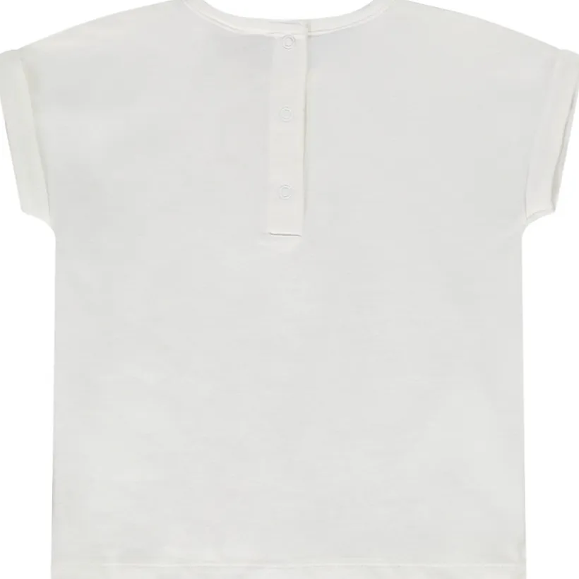 T-shirt manches courtes forme boîte en jersey avec print pour bébé fille