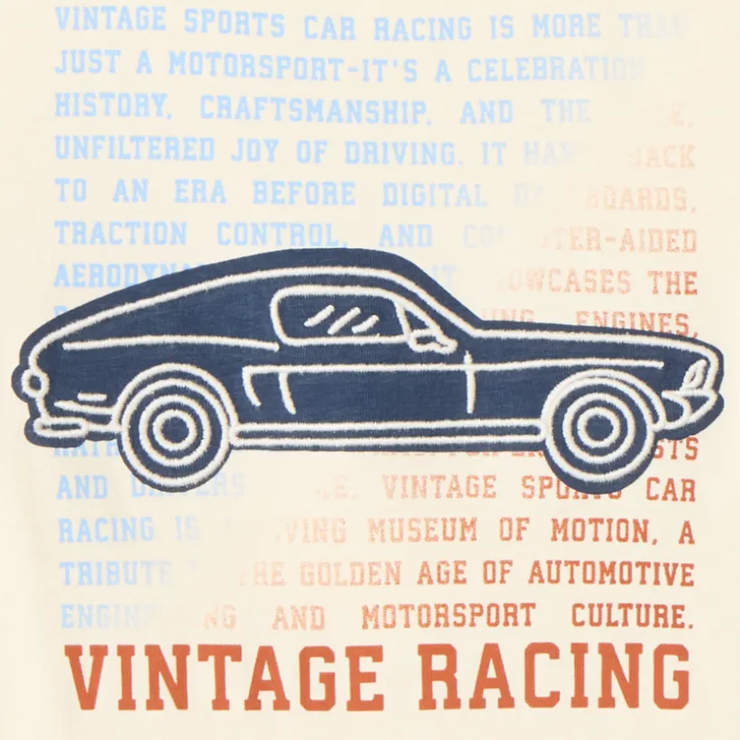 T-shirt manches courtes garçon voiture vintage brodée