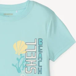 T-shirt manches courtes imprimé thème mer pour garçon