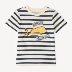 T-shirt manches courtes marinière print baleine pour bébé garçon