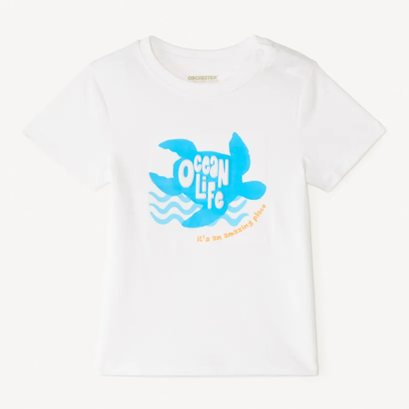 T-shirt manches courtes motifs fantaisie embossés pour bébé garçon