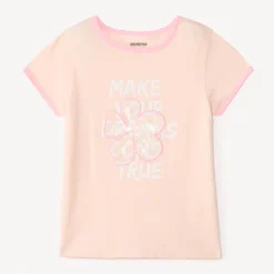 T-shirt manches courtes motifs à sequins fantaisie pour fille