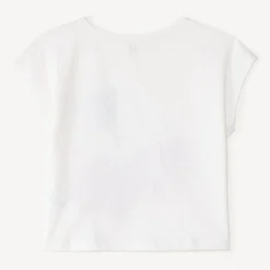 T-shirt manches courtes motif cerise brodé et à sequins pour fille