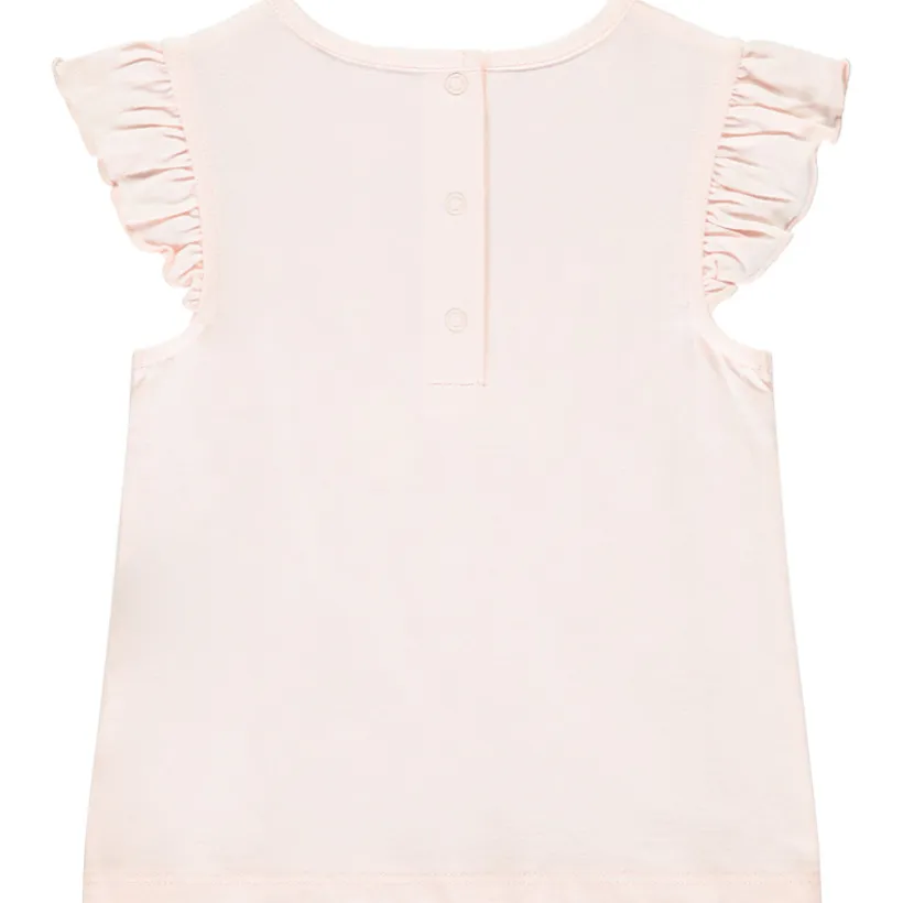T-shirt manches courtes à motif pailleté fluo pour bébé fille