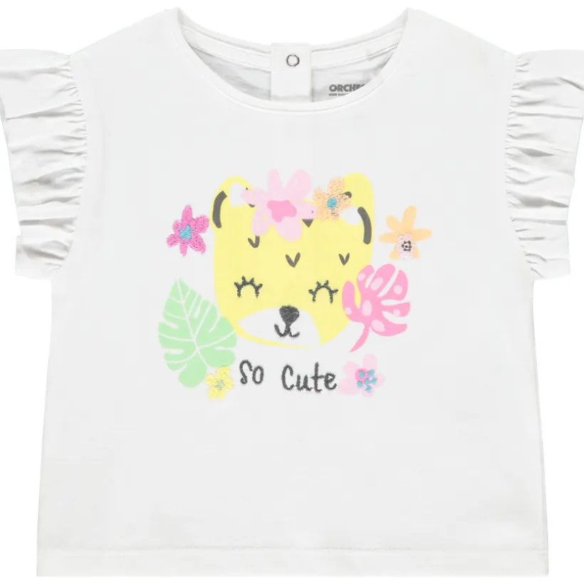 T-shirt manches courtes motif léopard pour bébé fille