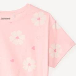 T-shirt manches courtes à nouer imprimé fantaisie pour fille