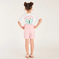 T-shirt manches courtes 1/2 oversize Bilie Boo pour fille