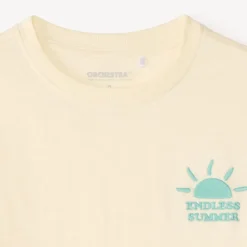 T-shirt manches courtes oversize print et broderie fantaisie pour garçon