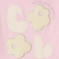 T-shirt manches courtes à patchs bouclettes pour fille