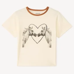 T-shirt manches courtes photoprint chevaux pour fille