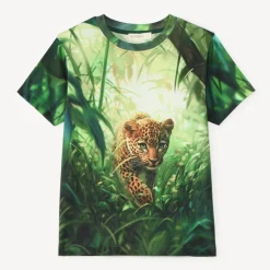 T-shirt manches courtes photoprinté léopard pour garçon