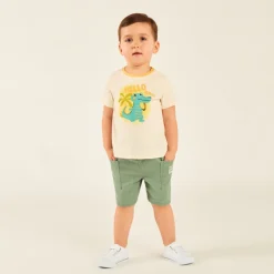 T-shirt manches courtes print crocodile pour bébé garçon