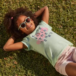 T-shirt manches courtes print fantaisie pailletées pour fille