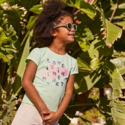 T-shirt manches courtes print fantaisie pailletées pour fille