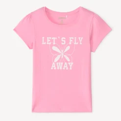 T-shirt manches courtes à print pailleté pour fille