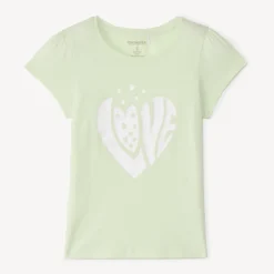 T-shirt manches courtes à print pailleté pour fille