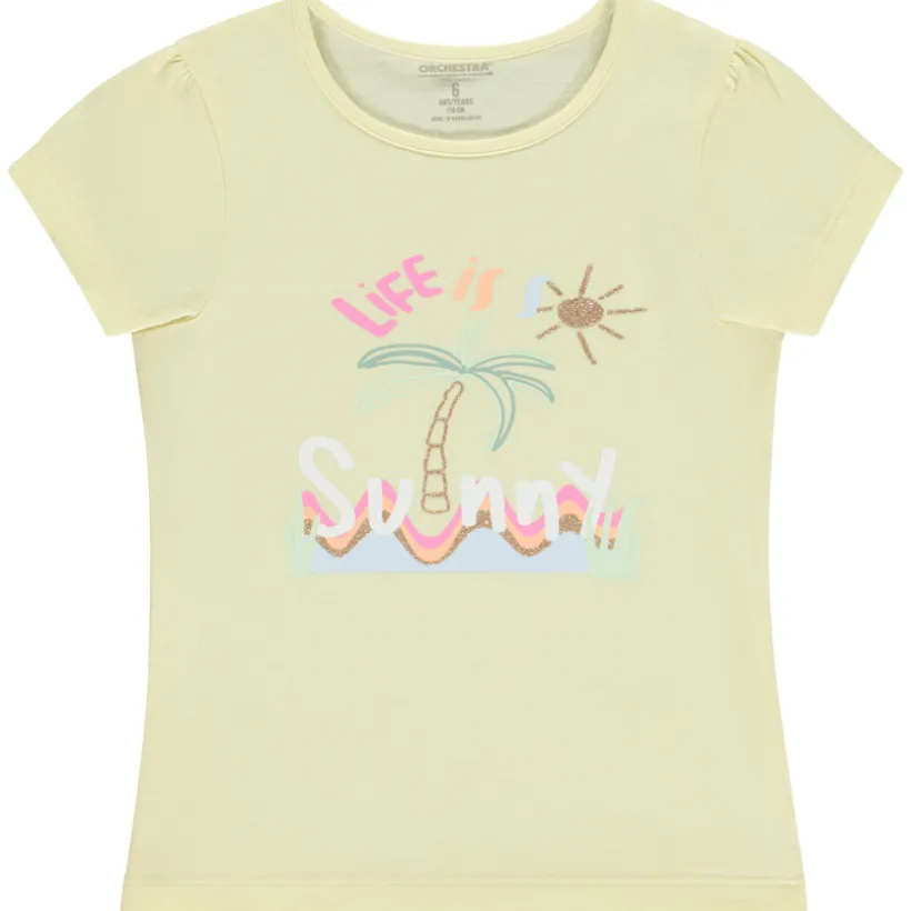 T-shirt manches courtes print fantaisie pour fille