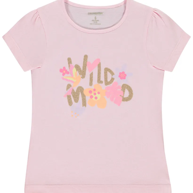 T-shirt manches courtes print fantaisie pour fille