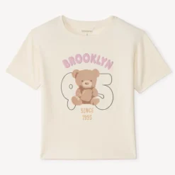 T-shirt manches courtes print ourson pour fille