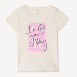T-shirt manches courtes à print pailleté pour fille