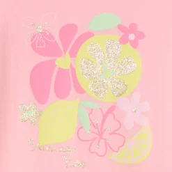 T-shirt manches courtes print fantaisie pailletées pour fille