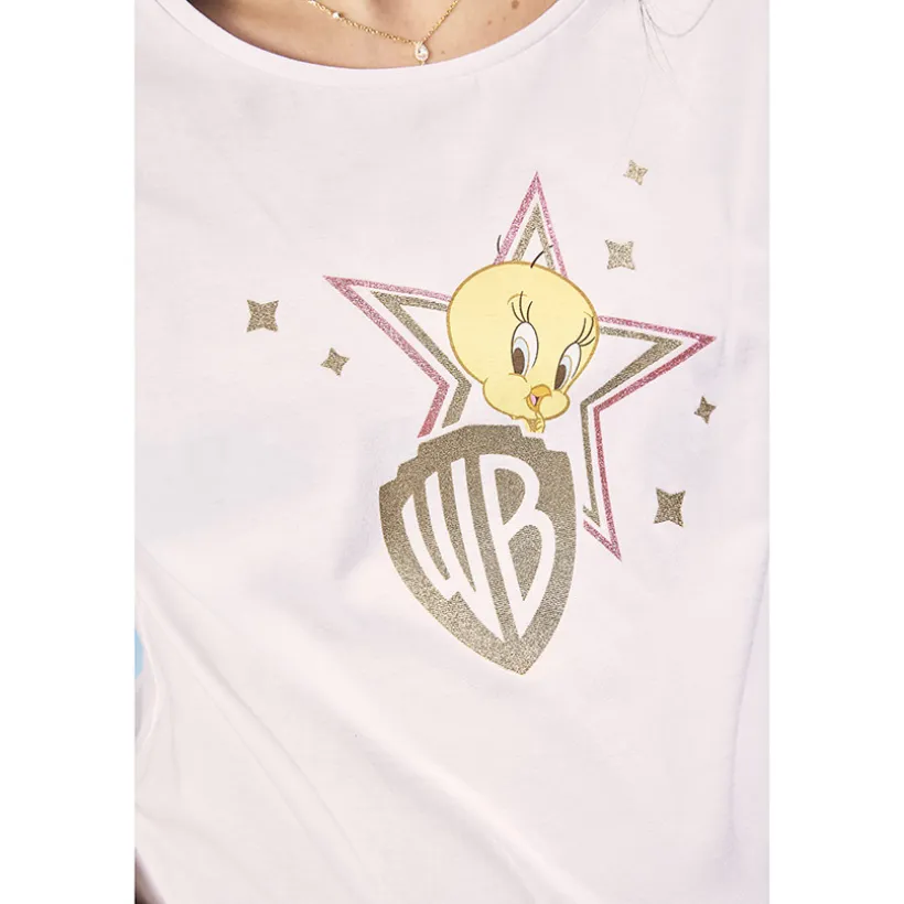 T-shirt manches courtes print Titi Warner Bros pour femme