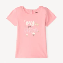 T-shirt manches courtes print pailleté fantaisie pour bébé fille