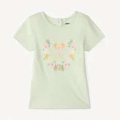 T-shirt manches courtes print pailleté fantaisie pour bébé fille