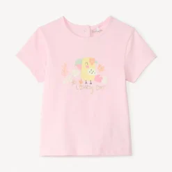 T-shirt manches courtes print fantaisie pailleté pour bébé fille