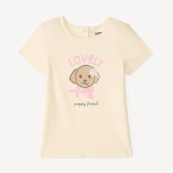 T-shirt manches courtes print pailleté fantaisie pour bébé fille