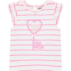 T-shirt manches courtes rayé à motif fantaisie ludique