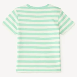 T-shirt manches courtes à rayures en éponge pour garçon