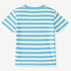 T-shirt manches courtes à rayures en éponge pour garçon