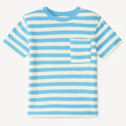 T-shirt manches courtes à rayures en éponge pour garçon