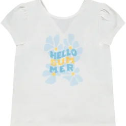 T-shirt manches courtes à sequins et dos croisé pour fille